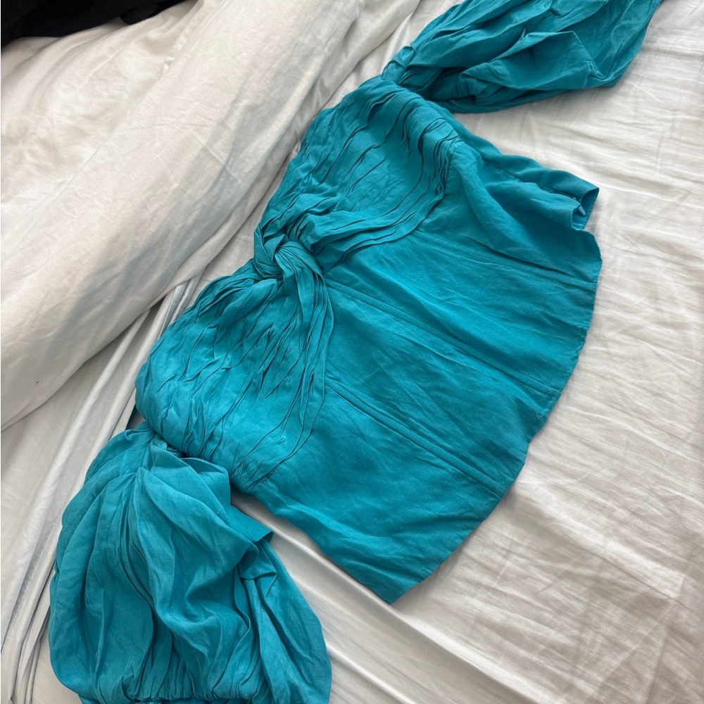 DO+BE Turquoise Off-Shoulder Blouse
